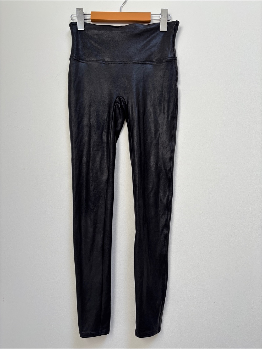 SPANX Black Faux Leather Look High-Rise Leggings
